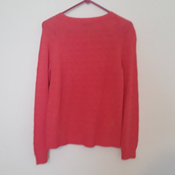 NWOT Ann Taylor Loft ladies medium coral,very lightweight sweater - Picture 3 of 6